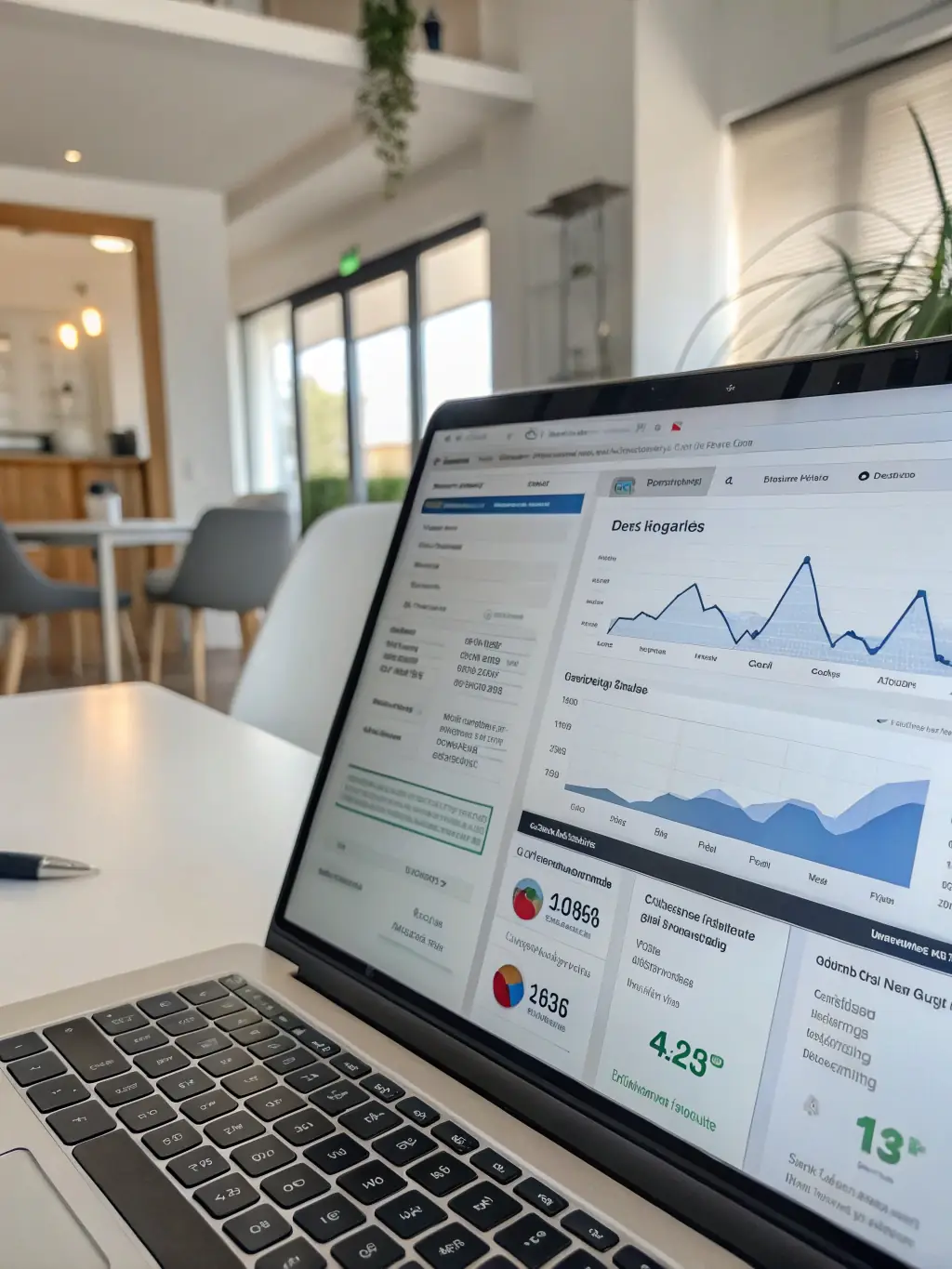 An image of a digital dashboard displaying PPC campaign performance metrics, with AI algorithms automatically adjusting bids and targeting.